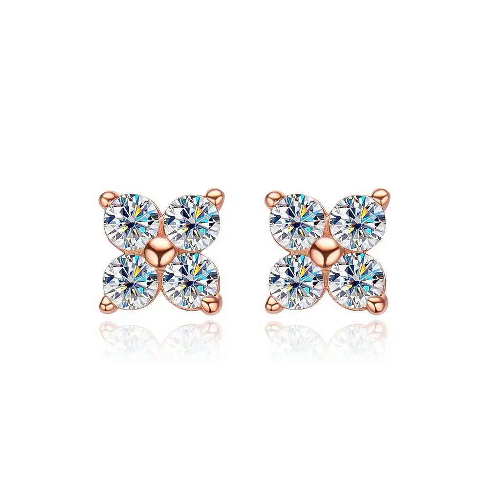 Brilliant Moissanite Stud Earrings925 Sterling Silver Multi Carat Set for Women – 0.8ct D Color VVS1 | 18K White Gold Plated - Diamond - Lab