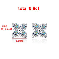Brilliant Moissanite Stud Earrings925 Sterling Silver Multi Carat Set for Women – 0.8ct D Color VVS1 | 18K White Gold Plated - Diamond - Lab