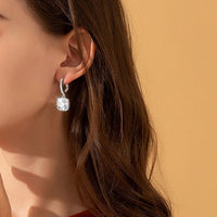 D Color VVS1 Moissanite Pendant Drop Earrings 925 Sterling Silver 18K White Gold Plated GRA Certified Round Cut - Diamond - Lab