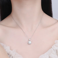 1CT D VVS1 Moissanite Pendant Necklace 925 Sterling Silver Real O-Chain Rhodium Plated GRA Certified Women