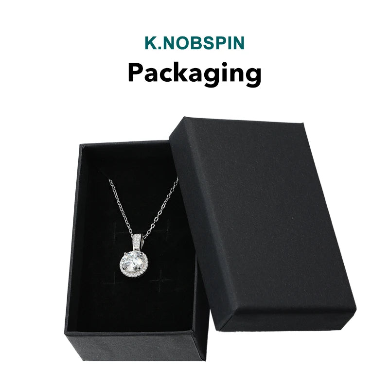1CT D VVS1 Moissanite Pendant Necklace 925 Sterling Silver Real O-Chain Rhodium Plated GRA Certified Women