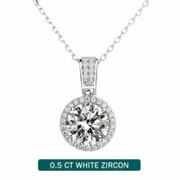 Diamond-Lab 1ct Moissanite Ball Pendant Necklace – D Color VVS1, 925 Sterling Silver, 6.5mm Round Cut, GRA Certified, Rhodium-Plated Fine Jewelry for Women - Diamond-Lab
