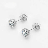 0.5ct 5mm green moissanite studs 1.0ct 6.5mm 2.0ct 8mm size options