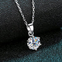 Diamond-Lab 0.5ct–2ct Square Moissanite Pendant Necklace – D Color VVS1, Pear Cut, 925 Sterling Silver, Link Chain, GRA Certified Fine Jewelry for Women - Diamond-Lab