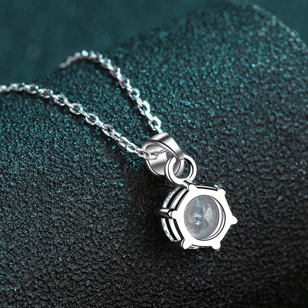Diamond-Lab 0.5ct–2ct Square Moissanite Pendant Necklace – D Color VVS1, Pear Cut, 925 Sterling Silver, Link Chain, GRA Certified Fine Jewelry for Women - Diamond-Lab