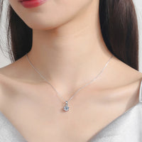 Diamond-Lab 0.5ct–2ct Square Moissanite Pendant Necklace – D Color VVS1, Pear Cut, 925 Sterling Silver, Link Chain, GRA Certified Fine Jewelry for Women - Diamond-Lab