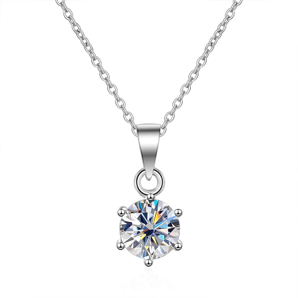Diamond-Lab 0.5ct–2ct Square Moissanite Pendant Necklace – D Color VVS1, Pear Cut, 925 Sterling Silver, Link Chain, GRA Certified Fine Jewelry for Women - Diamond-Lab