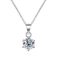 Diamond-Lab 0.5ct–2ct Square Moissanite Pendant Necklace – D Color VVS1, Pear Cut, 925 Sterling Silver, Link Chain, GRA Certified Fine Jewelry for Women - Diamond-Lab