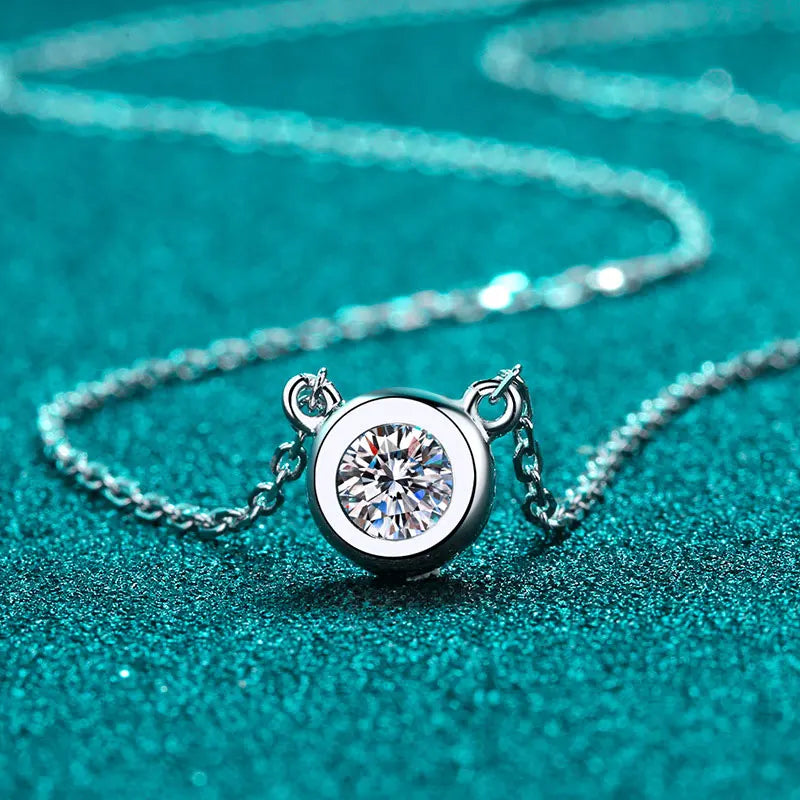Hip Hop Moissanite Necklace 925 Silver White Gold Unisex 