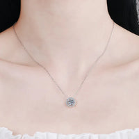  D Color VVS1, Round Cut, 925 Sterling Silver, GRA Certified Fine Jewelry -VVS1 classic moissanite necklace clarity
