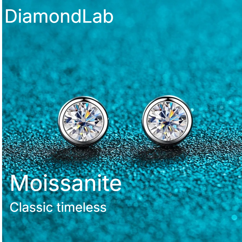 Diamond-Lab 0.5ct–2ct Moissanite Pendant Necklace – sterling silver classic moissanite necklace