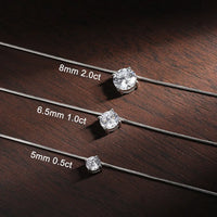 Diamond-Lab Moissanite Solitaire Pendant – D Color VVS1, 0.5ct/1ct/2ct, 8 Heart 8 Arrow Round Cut, 925 Sterling Silver, GRA Certified Fine Jewelry - Diamond-Lab