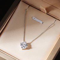 Diamond-Lab Moissanite Solitaire Pendant – D Color VVS1, 0.5ct/1ct/2ct, 8 Heart 8 Arrow Round Cut, 925 Sterling Silver, GRA Certified Fine Jewelry - Diamond-Lab