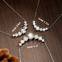 Diamond-Lab 1.7ct Oval Moissanite Pendant Necklace – D Color VVS1, 925 Sterling Silver, 8 Heart 8 Arrow Cut, GRA Certified, Women’s Fine Jewelry - Diamond-Lab
