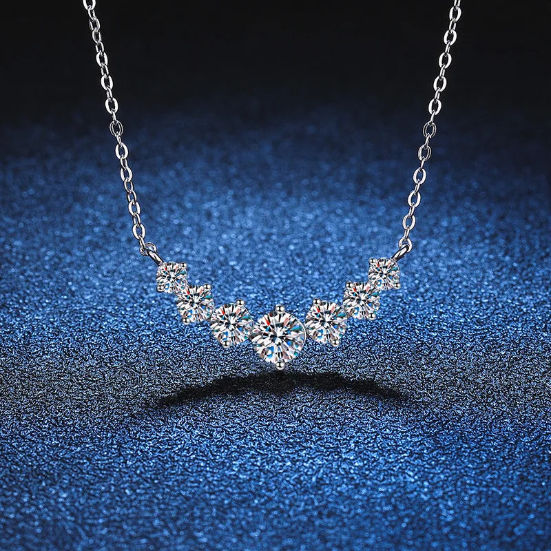 Diamond-Lab 1.7ct Oval Moissanite Pendant Necklace – D Color VVS1, 925 Sterling Silver, 8 Heart 8 Arrow Cut, GRA Certified, Women’s Fine Jewelry - Diamond-Lab