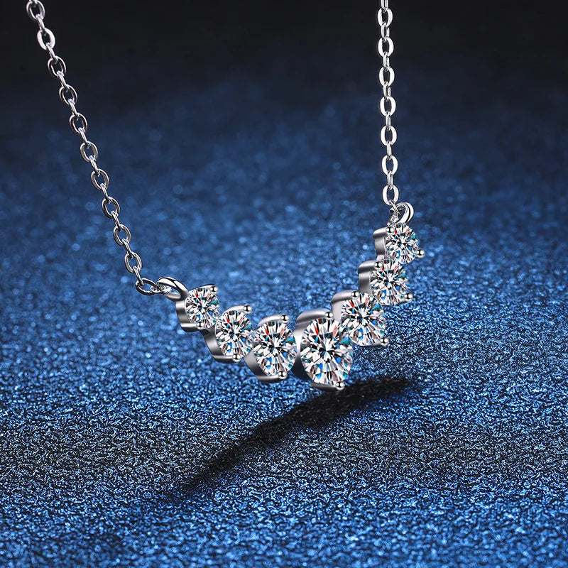 Diamond-Lab 1.7ct Oval Moissanite Pendant Necklace – D Color VVS1, 925 Sterling Silver, 8 Heart 8 Arrow Cut, GRA Certified, Women’s Fine Jewelry - Diamond-Lab