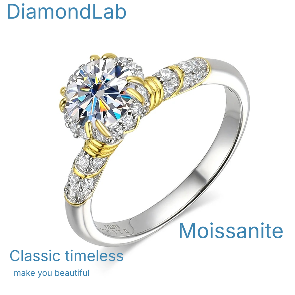 Moissanite ring in sterling silver