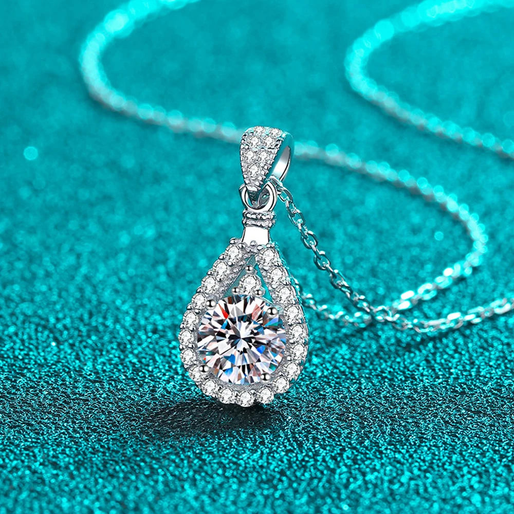 Diamond-Lab Moissanite Cross Pendant Necklace – D Color VVS1, 1ct/2ct, 925 Sterling Silver, 18K White Gold Plated, CNAS & GRA Certified, Unisex Fine Jewelry - Diamond-Lab