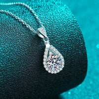 Diamond-Lab Moissanite Cross Pendant Necklace – D Color VVS1, 1ct/2ct, 925 Sterling Silver, 18K White Gold Plated, CNAS & GRA Certified, Unisex Fine Jewelry - Diamond-Lab