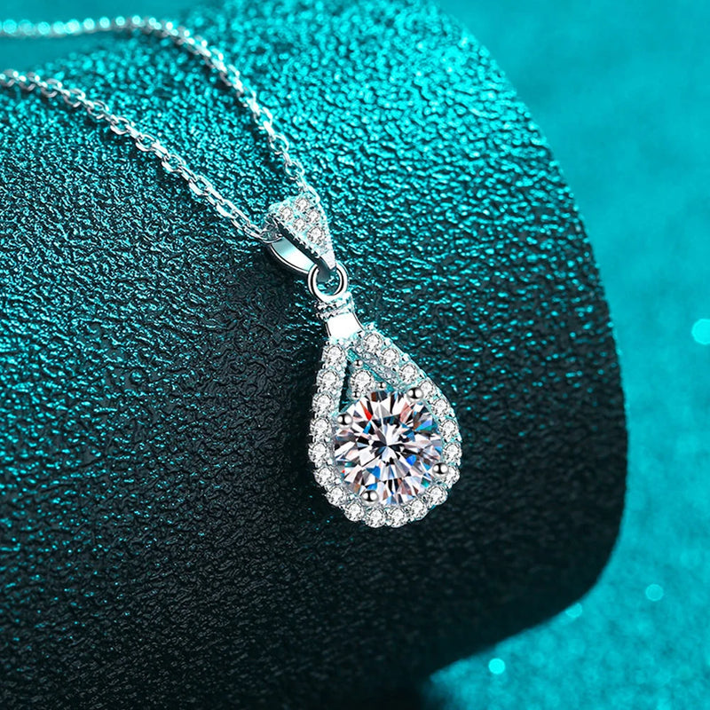 Diamond-Lab Moissanite Cross Pendant Necklace – D Color VVS1, 1ct/2ct, 925 Sterling Silver, 18K White Gold Plated, CNAS & GRA Certified, Unisex Fine Jewelry - Diamond-Lab