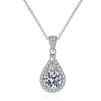 Diamond-Lab Moissanite Cross Pendant Necklace – D Color VVS1, 1ct/2ct, 925 Sterling Silver, 18K White Gold Plated, CNAS & GRA Certified, Unisex Fine Jewelry - Diamond-Lab