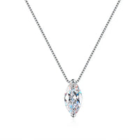 1ct Marquise Cut Moissanite Necklace 925 Sterling Silver 18k Gold Plated Chain VVS1 D Color with GRA Certificate