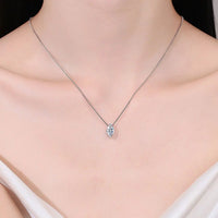Diamond-Lab 1ct Marquise Cut Moissanite Necklace – D Color VVS1, 925 Sterling Silver, Box Chain, GRA Certified, Waterproof Fine Jewelry for Women - Diamond-Lab