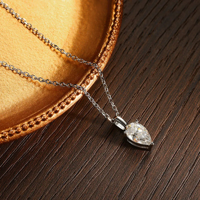 VVS1 moissanite necklace D color brilliant round cut party jewelry