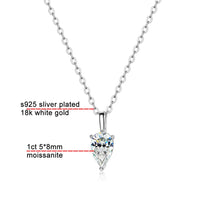 Diamond-Lab 1ct Pear Cut Moissanite Necklace – D Color VVS1, 925 Sterling Silver, Water-Resistant, GRA Certified Fine Jewelry for Women - Diamond-Lab