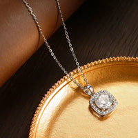 Diamond-Lab 2ct Moissanite Necklace – D Color VVS1, 8 Heart 8 Arrow Round Cut, 925 Sterling Silver, Waterproof, GRA Certified Fine Jewelry - Diamond-Lab