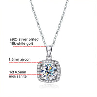Diamond-Lab 2ct Moissanite Necklace – D Color VVS1, 8 Heart 8 Arrow Round Cut, 925 Sterling Silver, Waterproof, GRA Certified Fine Jewelry - Diamond-Lab