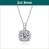 Diamond-Lab 2ct Moissanite Necklace – D Color VVS1, 8 Heart 8 Arrow Round Cut, 925 Sterling Silver, Waterproof, GRA Certified Fine Jewelry - Diamond-Lab