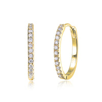 Sleek and dazzling, these slim hoops are lined with Moissanite stones — subtle yet stunning for everyday shine. - Diamond-Lab