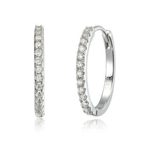 Sleek and dazzling, these slim hoops are lined with Moissanite stones — subtle yet stunning for everyday shine. - Diamond-Lab