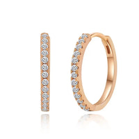 Sleek and dazzling, these slim hoops are lined with Moissanite stones — subtle yet stunning for everyday shine. - Diamond-Lab