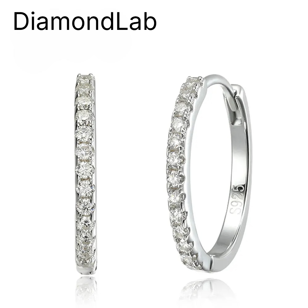 Moissanite Hoop Earrings VVS1 D Color 8 Hearts  Arrows Cut