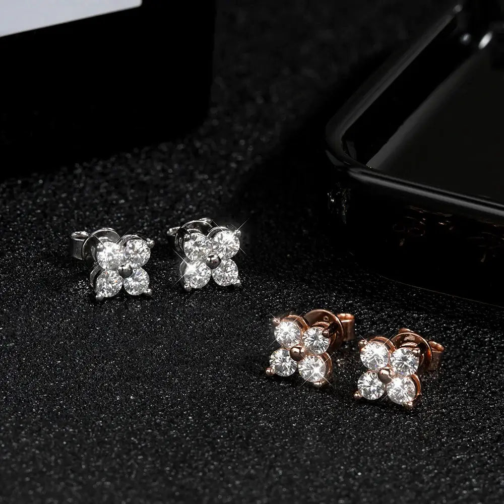 Diamond-Lab 4-Stone Earrings with Excellent Cut Moissanite