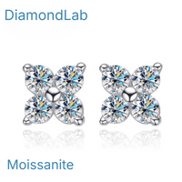 Diamond-Lab 0.8CT Moissanite Stud Earrings in 925 Sterling Silver
