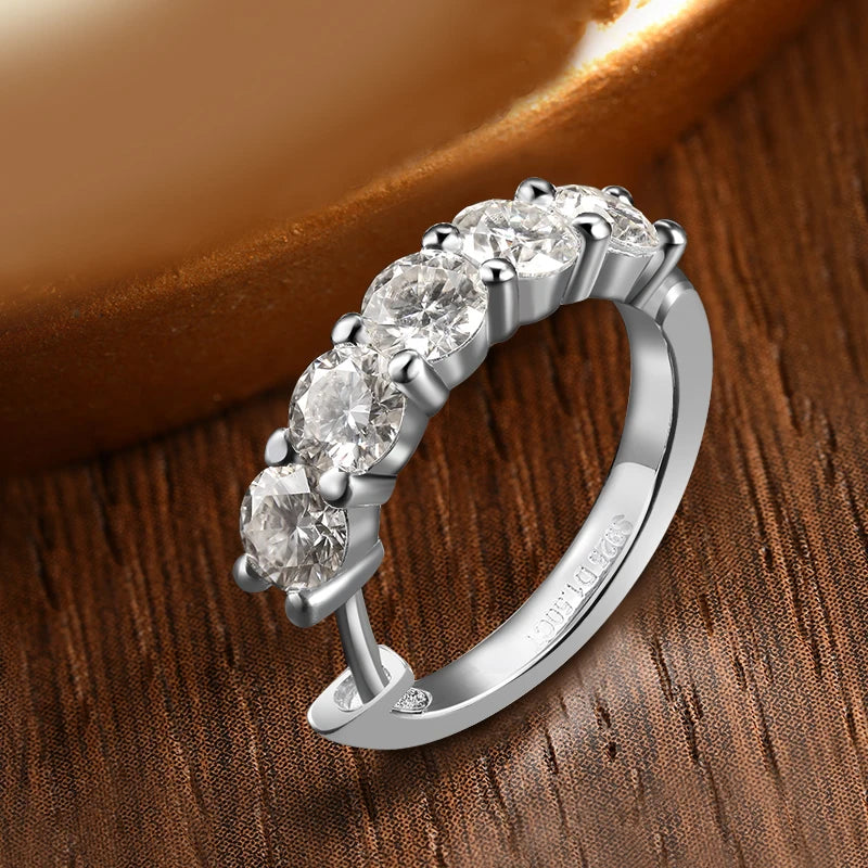 White gold plated moissanite stud earrings 10 stones D VVS1 925 sterling silver