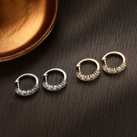 Premium 10 stone moissanite stud earrings 925 sterling silver white gold plated elegant