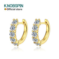 Sterling silver white gold earrings 10 moissanite stones AF protection technology lasting brilliance