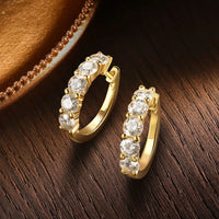 Chemical free white gold moissanite earrings 10 stones AF protective film secure comfortable