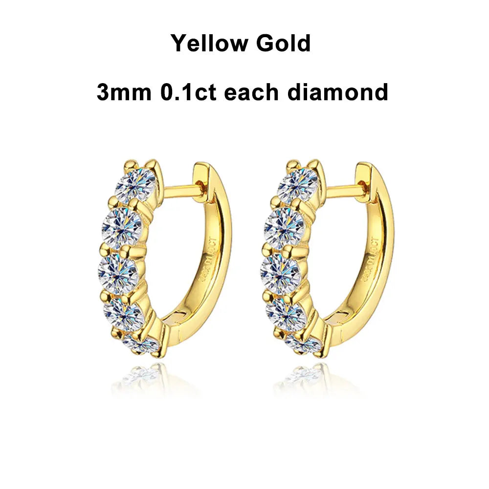 Bold yet refined, these half-hoop earrings are lined with brilliant Moissanite stones for all-day shine. - Diamond-Lab
