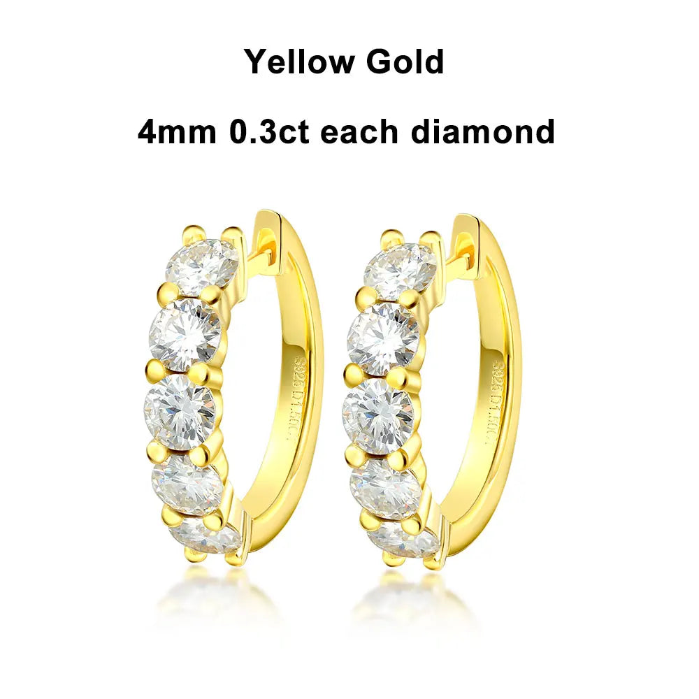 Bold yet refined, these half-hoop earrings are lined with brilliant Moissanite stones for all-day shine. - Diamond-Lab