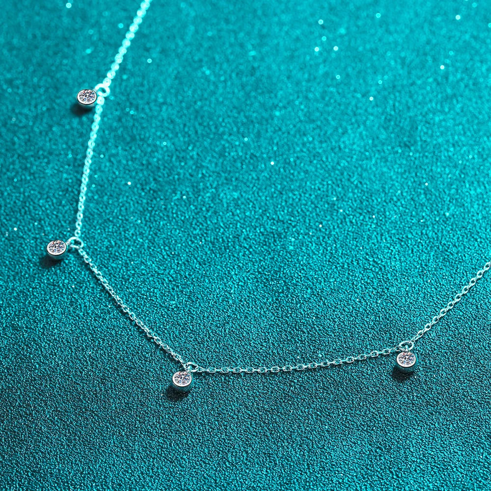 multi stone moissanite necklace 925 sterling silver