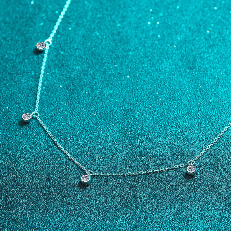 multi stone moissanite necklace 925 sterling silver