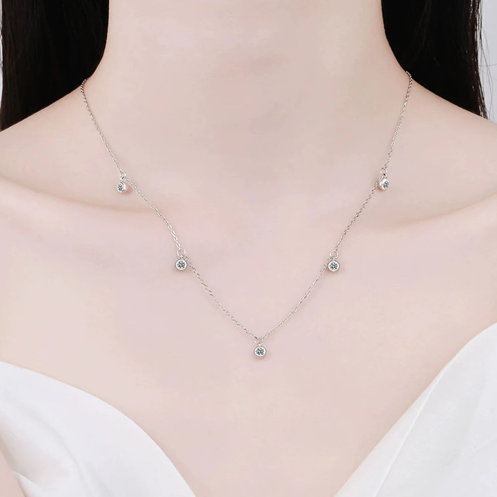 VVS1 multi stone moissanite necklace D color