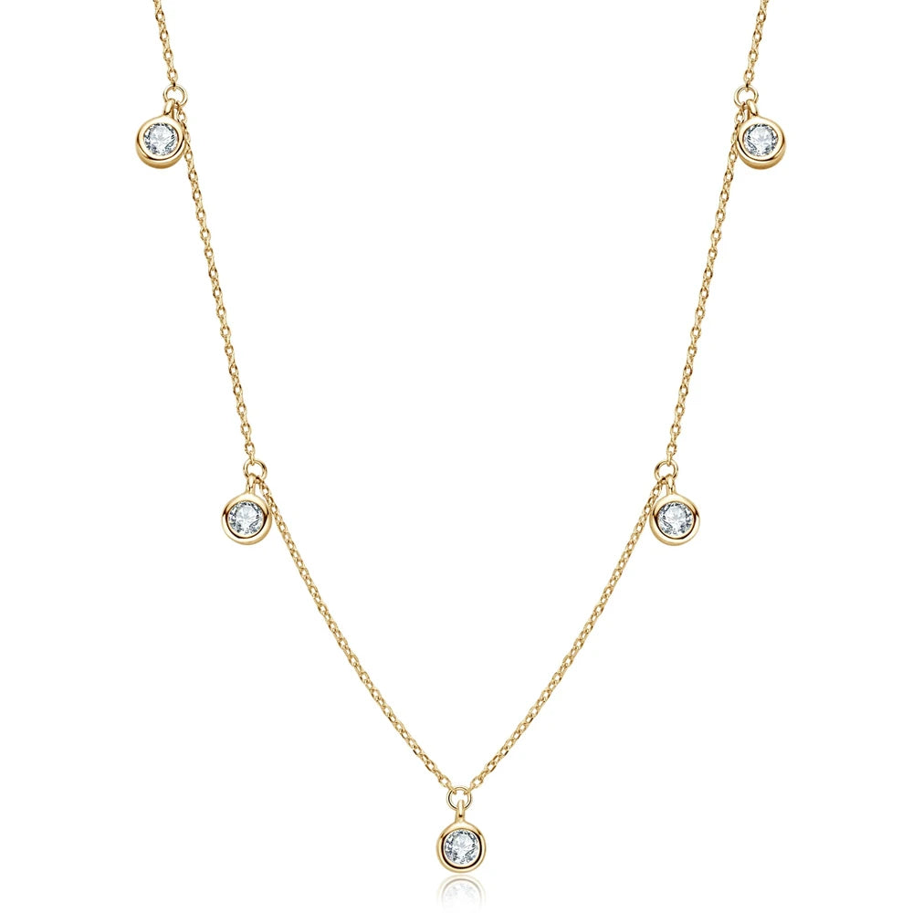 GRA certified multi stone moissanite necklace
