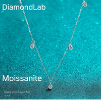 Premium Multi Stone Moissanite Necklace 8 Hearts Arrows 925