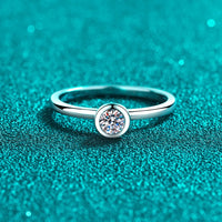 Moissanite Ring Bezel Set in Silver -Cocktail Ring Moissanite Sterling Silver Unisex Classic